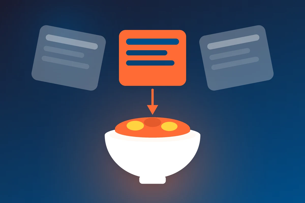 Three possible dinner options narrowing down to one bowl of food